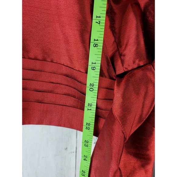 Coldwater Creek Women’s Red Wrap Top Size Small Long Sleeve Shimmery Blouse - Picture 6 of 7